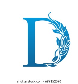 Vector Flourish Blue Letter D Logo