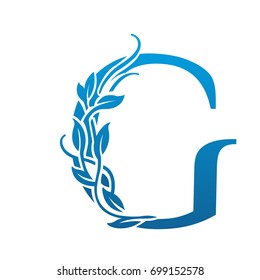 Vector Flourish Blue Letter G Logo