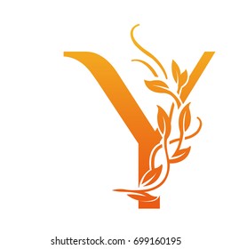 Vector Flourish Orange Letter Y Logo
