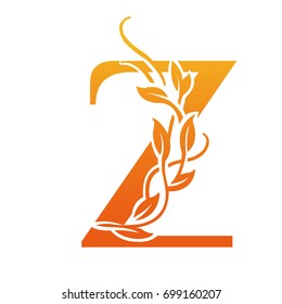 Vector Flourish Orange Letter Z Logo