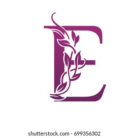 Vector Flourish Purple Letter E Logo