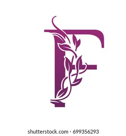 Vector Flourish Purple Letter F Logo