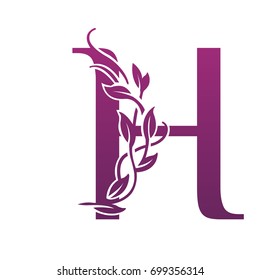 Vector Flourish Purple Letter H Logo
