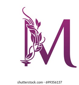 Vector Flourish Purple Letter M Logo