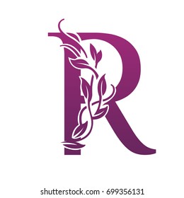 Vector Flourish Purple Letter R Logo