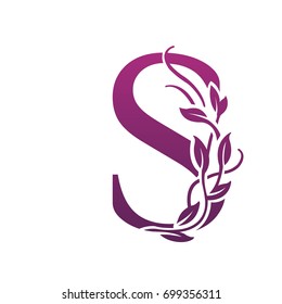 Vector Flourish Purple Letter S Logo