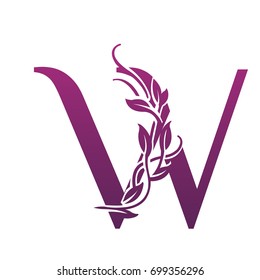 Vector Flourish Purple Letter W Logo