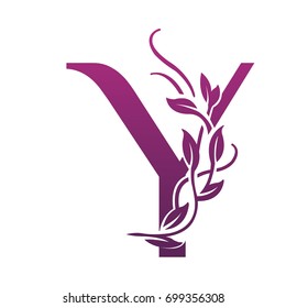 Vector Flourish Purple Letter Y Logo