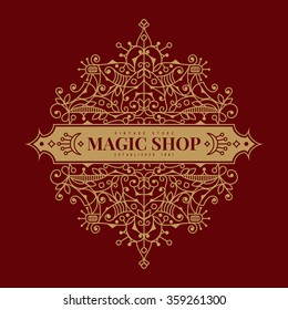 Vector flourishes calligraphic monogram emblem