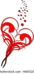 vector flover,  heart silhouette