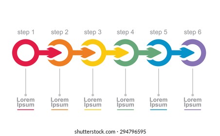 Vector flow chart template, with arrows