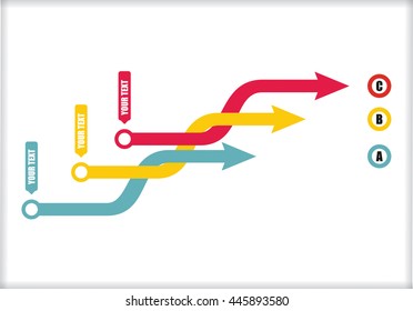 Vector flow chart template, with arrows