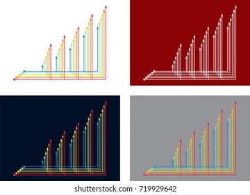 Vector flow chart template, with arrows