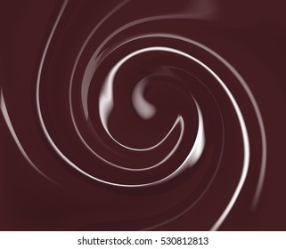 Vector flow of liquid chocolate Swirl Cream Texture Background 