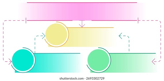 Vector Flowchart Diagram Template. This layered illustration visualizes a process, hierarchy, or cycle using gradient blocks and circular nodes, perfect for business reports. The editable graphic