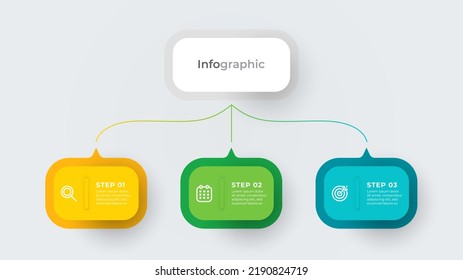 Vector flowchart infographic design with modern design layout. Business concept with 3 options, parts, steps or processes.