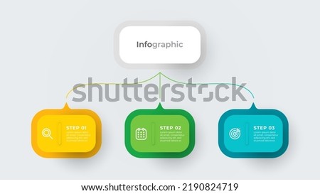 Vector flowchart infographic design with modern design layout. Business concept with 3 options, parts, steps or processes.