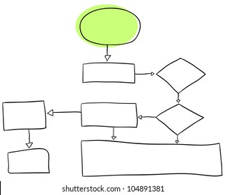 Vector flowchart is isolated on a white background