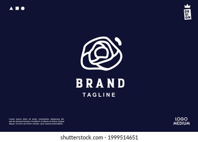 vector flower abstract minimalist simple logo Perfect for any brand and company 