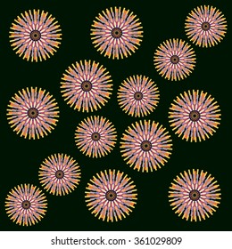 Vector flower abstract ornaments embroidery. Can be used for wallpaper, damask fabric, pattern fills, web page background, surface textures 