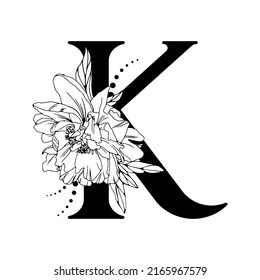 Vector Flower Alphabet Floral Design Letter Stock Vector (Royalty Free ...