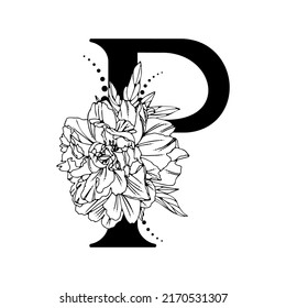 Vector Flower Alphabet Floral Design Letter Stock Vector (Royalty Free ...