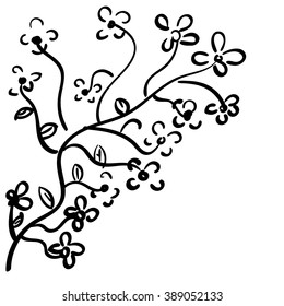vector flower art background, draw