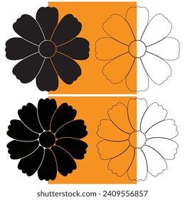 vector flower art black and white