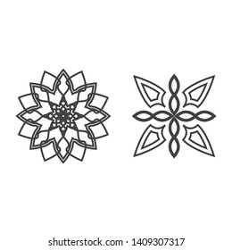 Vector flower art line circle abstract