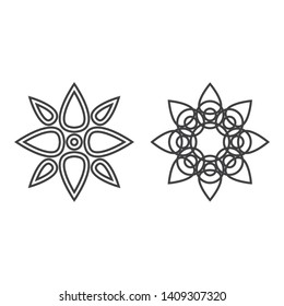 Vector flower art line circle abstract