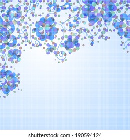 Vector flower background, blue floral design, spring and summer texture