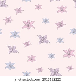 Vector flower background, calla lily pattern design, seamless repeat pattern tile, floral background.