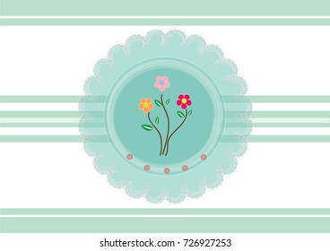 Vector flower for background card. 