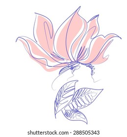 VECTOR    Flower background for design with a tulip  