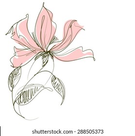VECTOR    Flower background for design with a tulip  