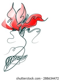 VECTOR    Flower background for design with a tulip 
