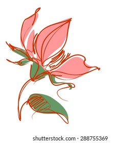  VECTOR    Flower background for design with tulip 
