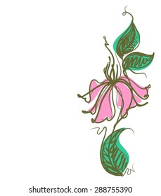  VECTOR    Flower background for design with tulip 
