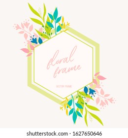 Vector flower background. Floral frame
