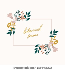 Vector flower background. Floral frame