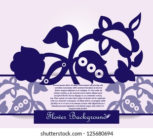 Vector flower background for greeting card, invitation, menu, cover