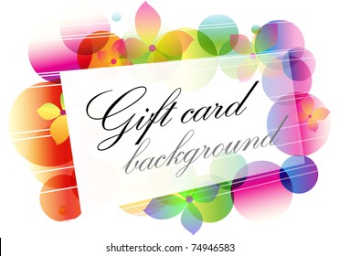Vector flower background with greeting card