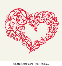 VECTOR  Flower background with heart to the Valentine's day. wedding, love, invitation