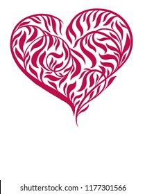 VECTOR  Flower background with heart to the Valentine's day. wedding, love, invitation