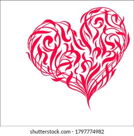 VECTOR  Flower background with heart to the Valentine's day. wedding, love, invitation

