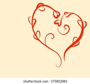 VECTOR  Flower background with heart to the Valentine's day  