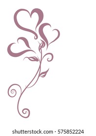 VECTOR  Flower background with heart to the Valentine's day  