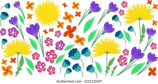 Fondo de flor vectorial. Imagen horizontal, adecuada para el diseño de sitios web, impresión y saludos.