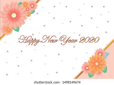 Vector flower background merry christmas and Happy new year 2020.