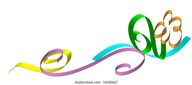 Vector flower background from multi-coloured tapes